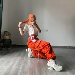 Unzzy Orange Wide Leg Pants KF50020 6 Unzzy Orange Wide Leg Pants KF50020