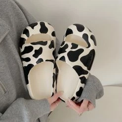 Unzzy HOT SALE Leopard Cow Slippers KF82609