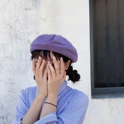 Unzzy Purple Beret Hat KF9336 HOT SALE