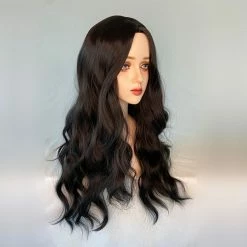 Unzzy Harajuku Black Long Curly Wig KF82322