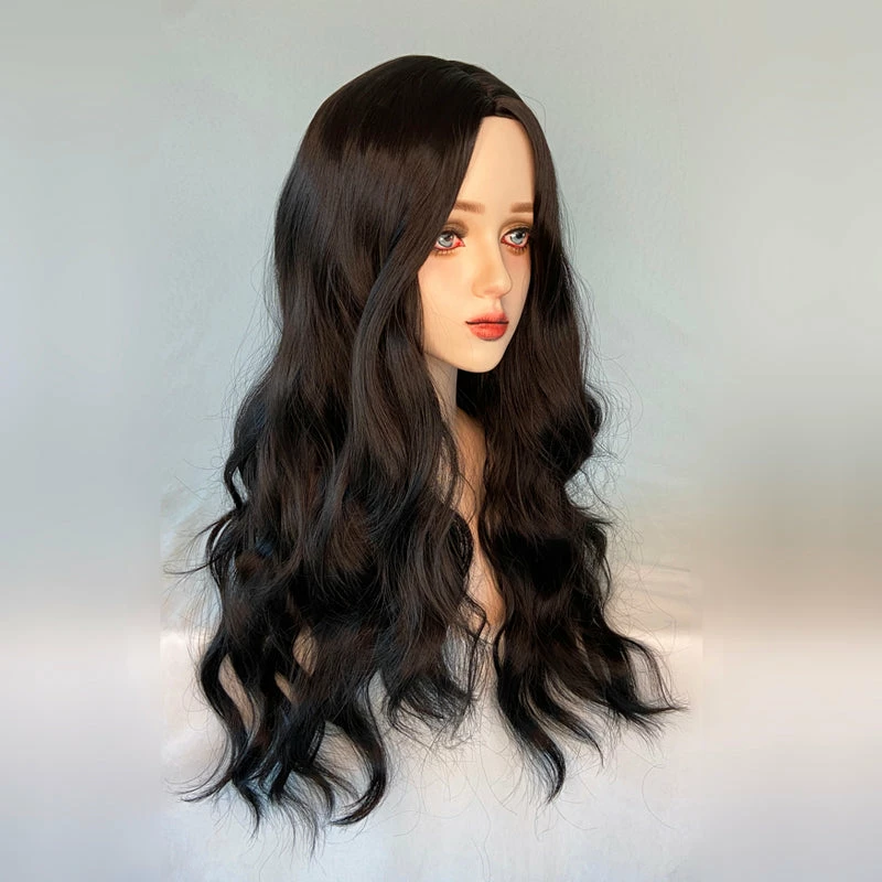 Unzzy Harajuku Black Long Curly Wig KF82322 2 Unzzy Harajuku Black Long Curly Wig KF82322