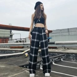 Unzzy Harajuku Retro Plaid Pants KF81047