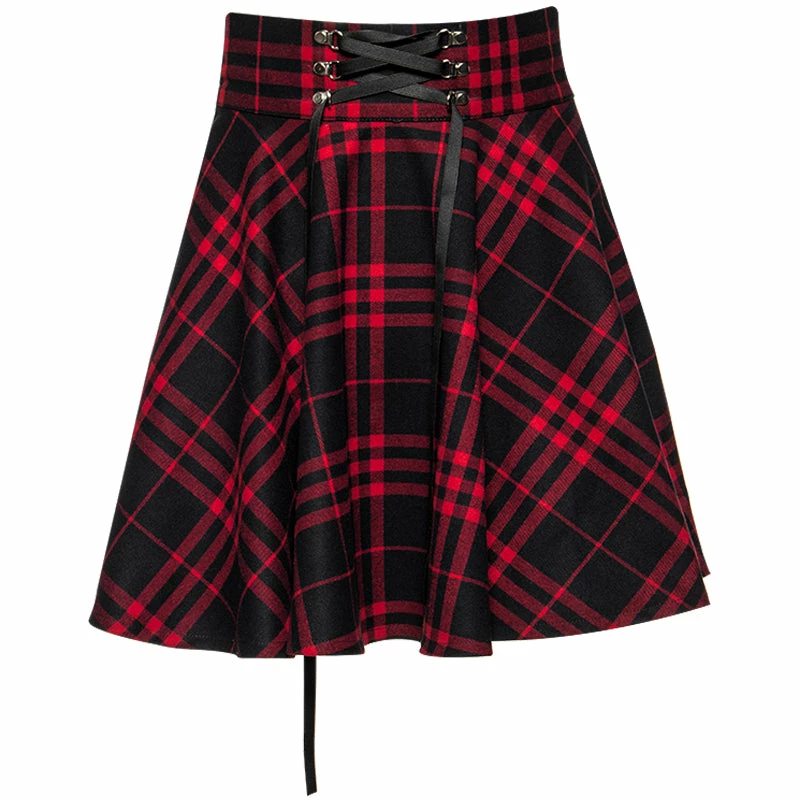 Unzzy Red Plaid Skirt KF9526 HOT SALE 5 Unzzy Red Plaid Skirt KF9526 HOT SALE