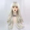 Unzzy White Gold Long Curly Hair Wig KF82429
