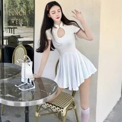 Unzzy Chic White Dress KF81469 8 Unzzy Chic White Dress KF81469