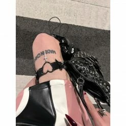 Unzzy White Lace Peach Heart Leg Ring KF60015