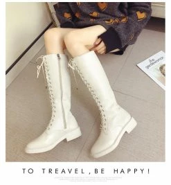 Unzzy Lace-up Chunky Boots KF90043