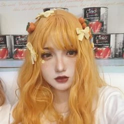 Unzzy HOT SALE Orange Long Roll Wig KF9426 7 Unzzy HOT SALE Orange Long Roll Wig KF9426