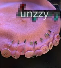 Unzzy HOT SALE Pink Buttoned Beret KF9388