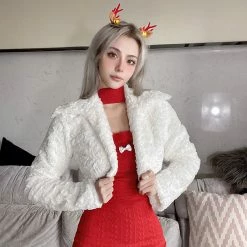 Unzzy Red Christmas Skirt KF82458 8 Unzzy Red Christmas Skirt KF82458