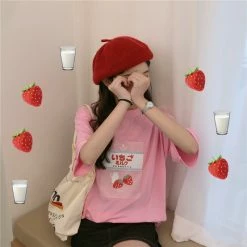 Unzzy Chic Strawberry T-shirt KF81274