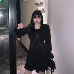 Unzzy Diablo Black Dress KF81813 8 Unzzy Diablo Black Dress KF81813