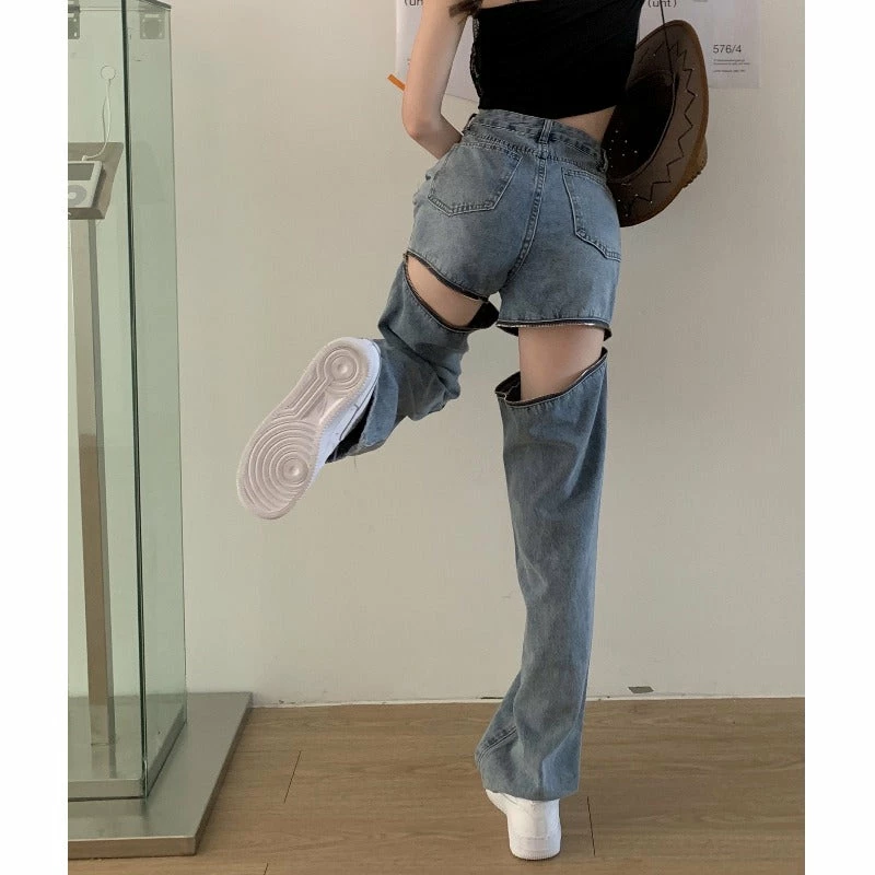 Unzzy HOT SALE Ulzzang Fashion Jeans KF82125 5 Unzzy HOT SALE Ulzzang Fashion Jeans KF82125