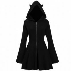 Unzzy HOT SALE Dark Hooded Dress KF82349