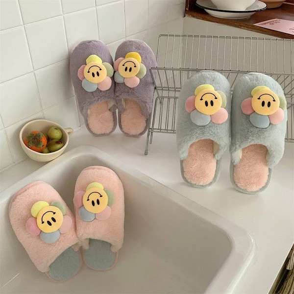 Unzzy HOT SALE Cute Smiling Cotton Slippers KF82445 1 Unzzy HOT SALE Cute Smiling Cotton Slippers KF82445