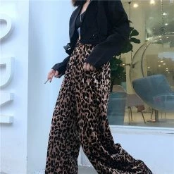 Unzzy Harajuku Leopard Pants KF9551 HOT SALE