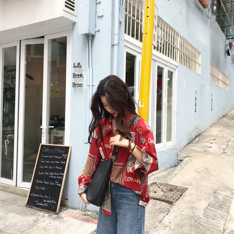 Unzzy HOT SALE Vintage Red Shirt KF81530 1 Unzzy HOT SALE Vintage Red Shirt KF81530