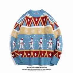 Unzzy Christmas Snowman Knitted Sweater KF90647
