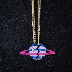 Unzzy Couple Planet Necklace (two) KF9581 HOT SALE