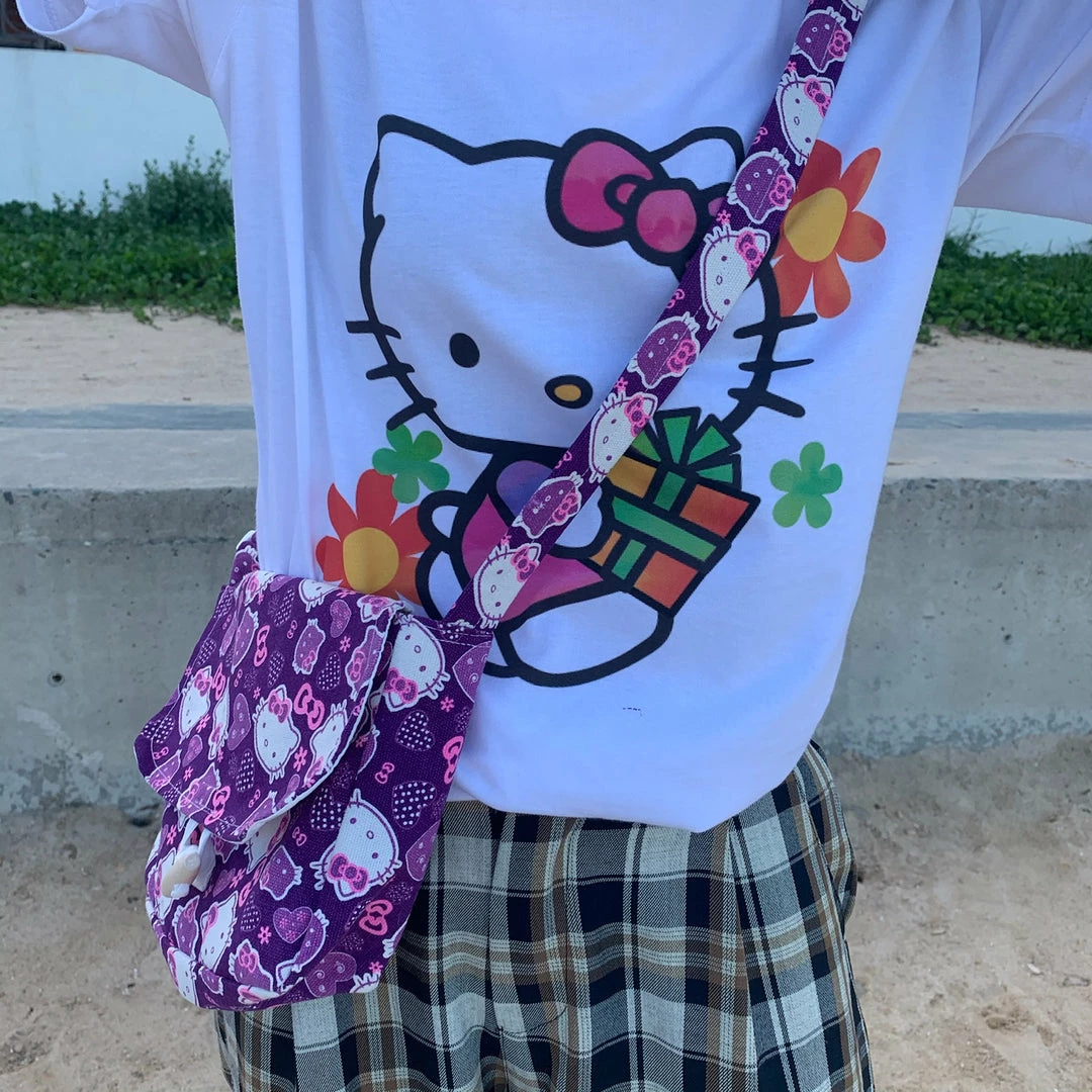 Unzzy HOT SALE Harajuku Purple Kitty Single Room Bag KF82079 4 Unzzy HOT SALE Harajuku Purple Kitty Single Room Bag KF82079