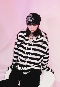 Unzzy Ulzzang Striped Cardigan KF82602 HOT SALE
