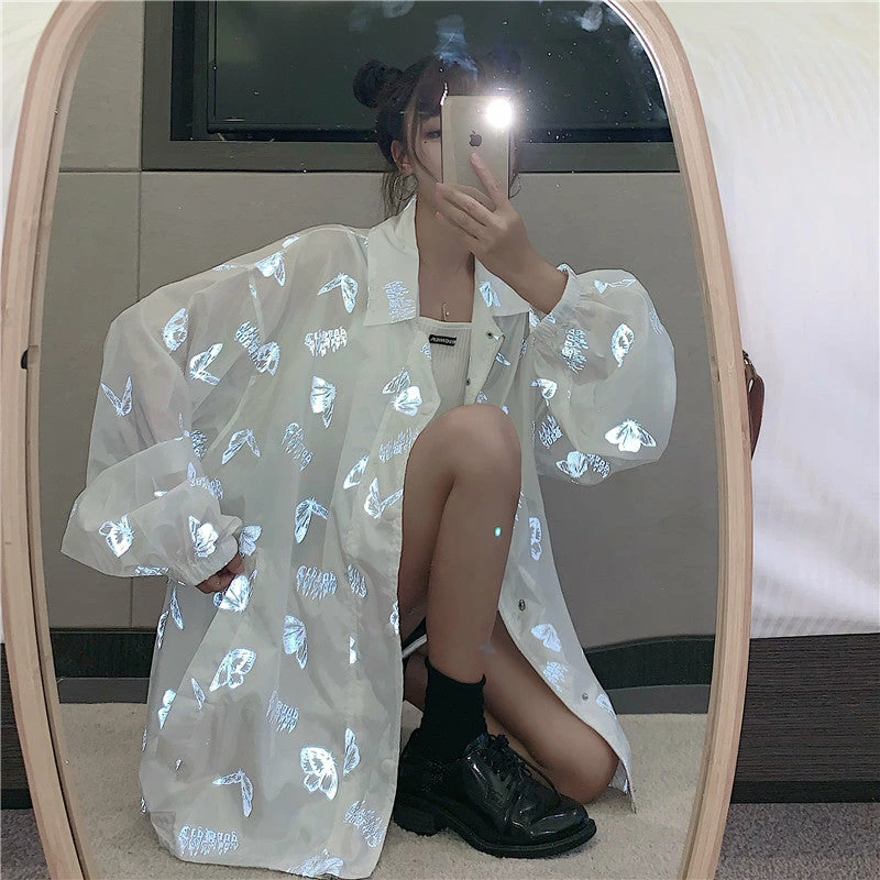 Unzzy HOT SALE Butterfly Reflective Shirt KF81491 3 Unzzy HOT SALE Butterfly Reflective Shirt KF81491