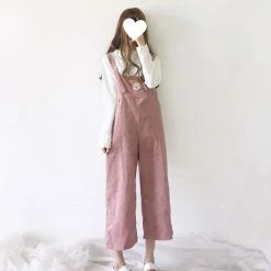Unzzy Embroidered Suspender Pants KF50008