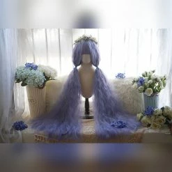 Unzzy 120cm Lolita Blue Purple Wig KF82147