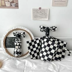 Unzzy HOT SALE Checkerboard Automatic Umbrella KF82493