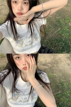 Unzzy HOT SALE Cute Cartoon Print T-shirt KF82825