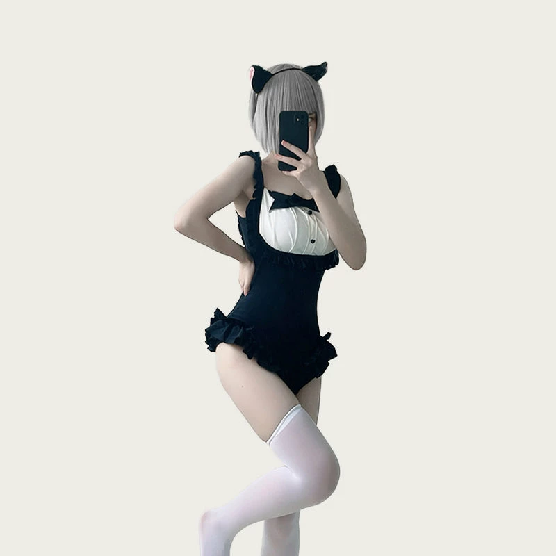 Unzzy HOT SALE Black And White One Piece Swimsuit KF82659 3 Unzzy HOT SALE Black And White One Piece Swimsuit KF82659