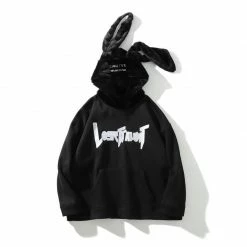 Unzzy HOT SALE Black Plus Velvet Rabbit Sweatshirt Hoodie KF81008