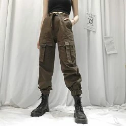 Unzzy Ulzzang Brown Pant KF81893 HOT SALE 7 Unzzy Ulzzang Brown Pant KF81893 HOT SALE