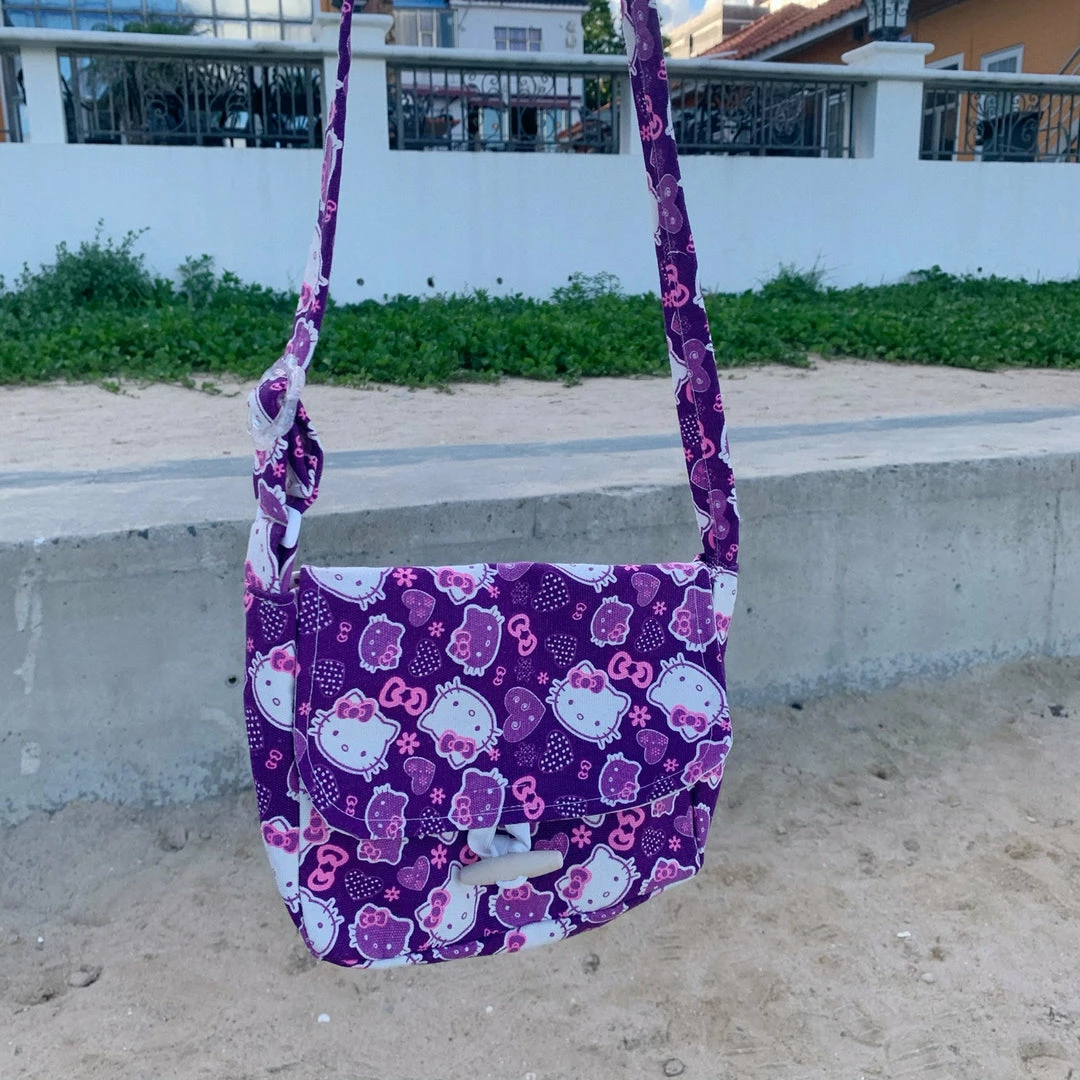 Unzzy HOT SALE Harajuku Purple Kitty Single Room Bag KF82079 2 Unzzy HOT SALE Harajuku Purple Kitty Single Room Bag KF82079