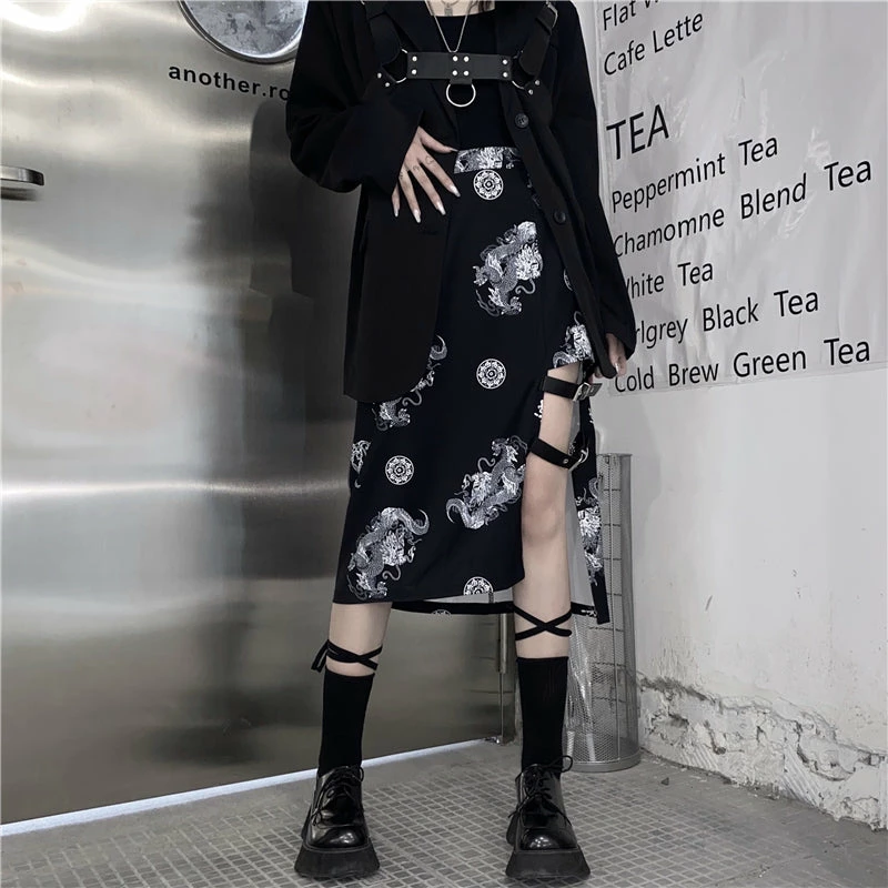 Unzzy HOT SALE Punk Dark Skirt KF81718 1 Unzzy HOT SALE Punk Dark Skirt KF81718
