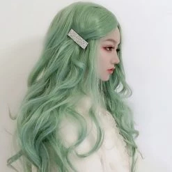 Unzzy Green Long Roll Wig KF90501 8 Unzzy Green Long Roll Wig KF90501