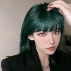 Unzzy Green Short Straight Wig KF82277 HOT SALE