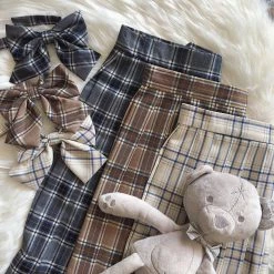 Unzzy Plaid Pleated Skirt KF9321 HOT SALE