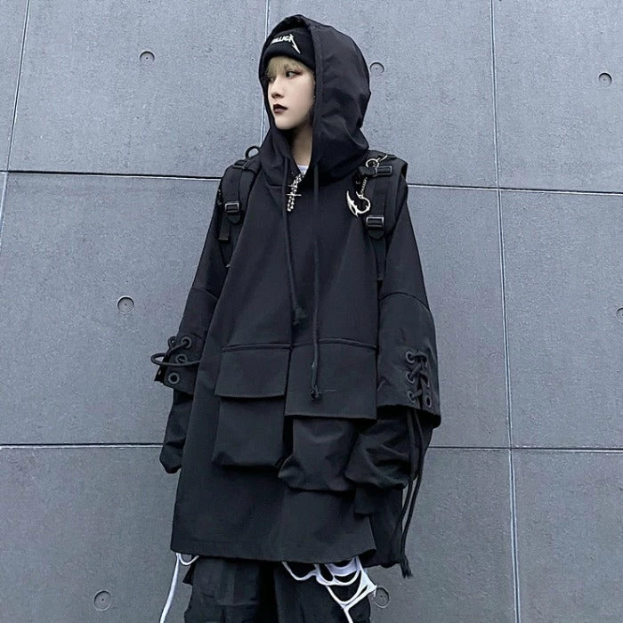 Unzzy HOT SALE Punk Workwear Hoodie KF82346 2 Unzzy HOT SALE Punk Workwear Hoodie KF82346