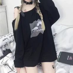 Unzzy Long Leather Button Sweatshirt KF82743 HOT SALE