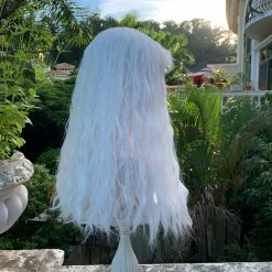 Unzzy White Wool Roll Wig Kf82504