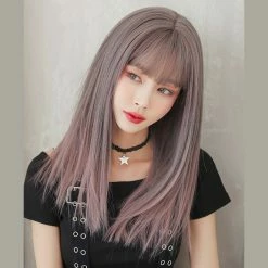 Unzzy Natural Gradient Gray Powder Long Wig KF42203