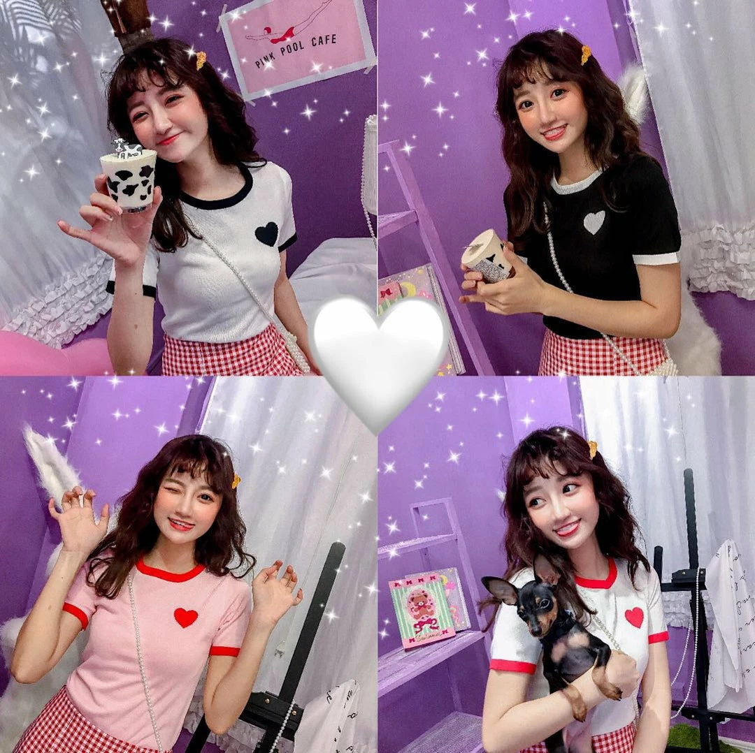 Unzzy Love Heart Short Tshirt KF81040 HOT SALE 1 Unzzy Love Heart Short Tshirt KF81040 HOT SALE