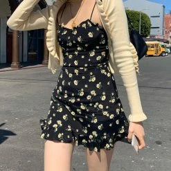 Unzzy HOT SALE Vintage Black Slip Dress KF82792 7 Unzzy HOT SALE Vintage Black Slip Dress KF82792