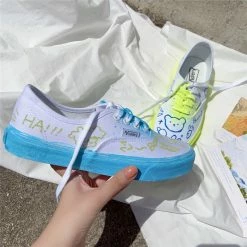 Unzzy HOT SALE Graffiti Fluorescent Canvas Shoes KF81884 7 Unzzy HOT SALE Graffiti Fluorescent Canvas Shoes KF81884