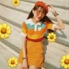 Unzzy Rainbow T-shirt + Orange Skirt KF90523 HOT SALE