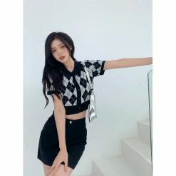 Unzzy Diamond Knit Sweater KF82087 HOT SALE 7 Unzzy Diamond Knit Sweater KF82087 HOT SALE