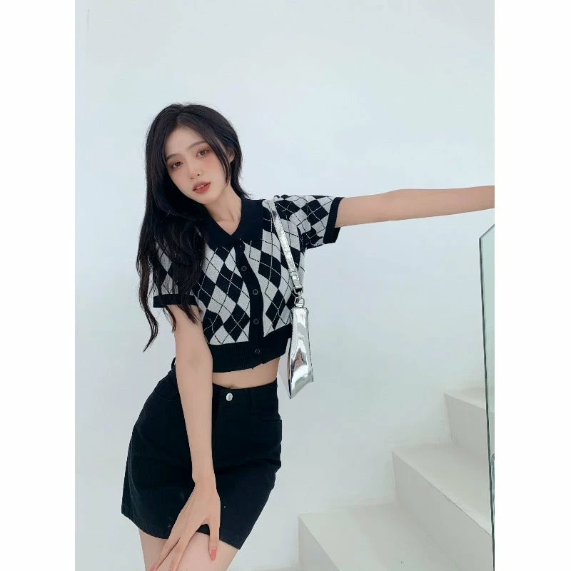 Unzzy Diamond Knit Sweater KF82087 HOT SALE 3 Unzzy Diamond Knit Sweater KF82087 HOT SALE