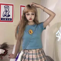 Unzzy Ulzzang Embroidered T-Shirt KF9126