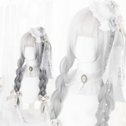 Unzzy HOT SALE Lolita Gradient Gray Long Straight Wig KF82676